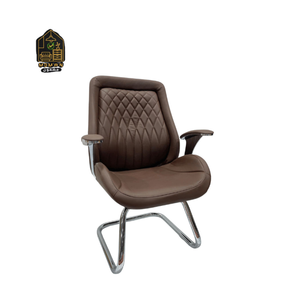 Luxury swivel and stationary office chair with an elegant leather
