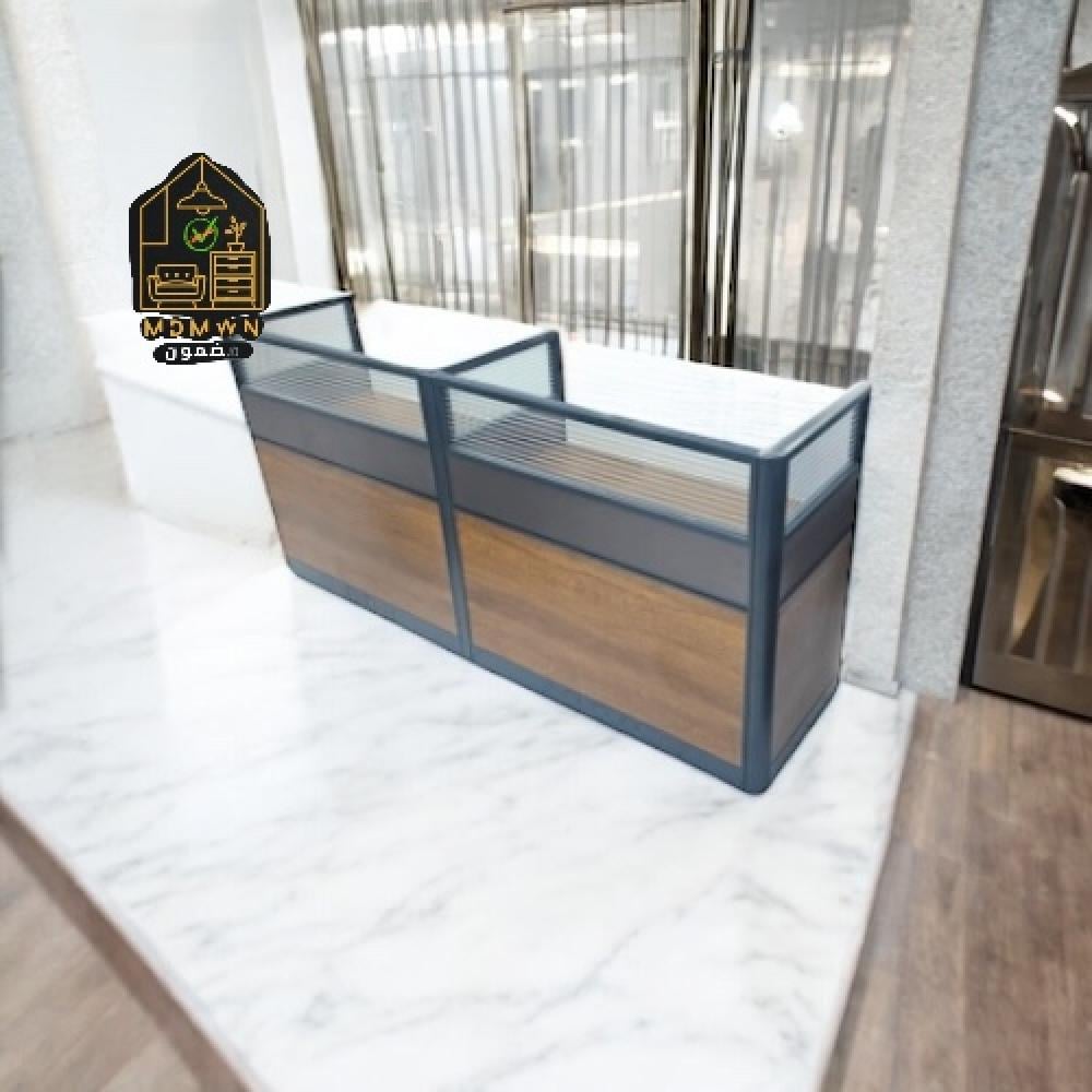 Modern double office desk unit with glass partition - ام دي ام دبليو ان  للاثاث - M D M W N Furniture, image size:1000x1000