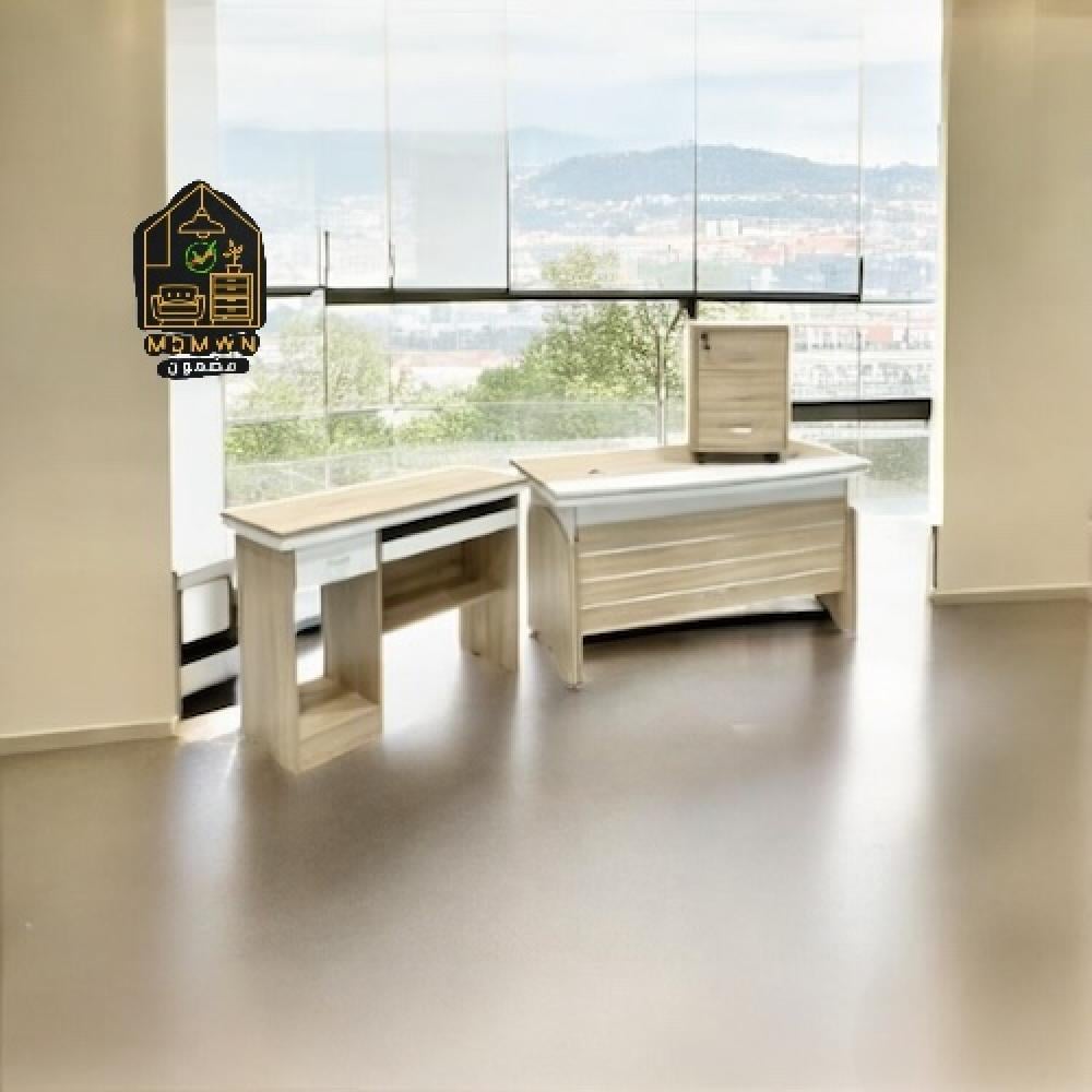 3-piece melamine desk, 140 cm
