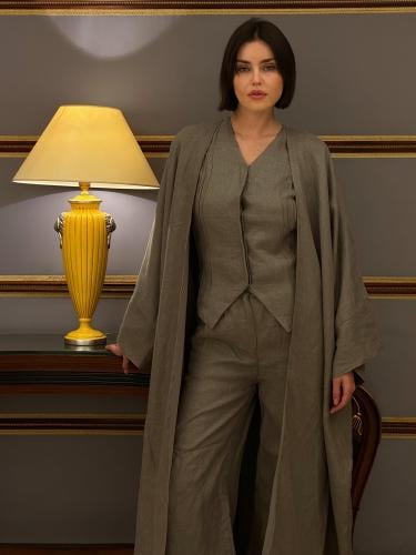 green suit with abaya