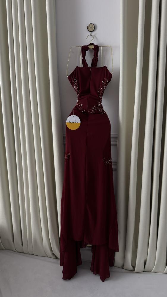 فستان جورجيت تطريز عودي