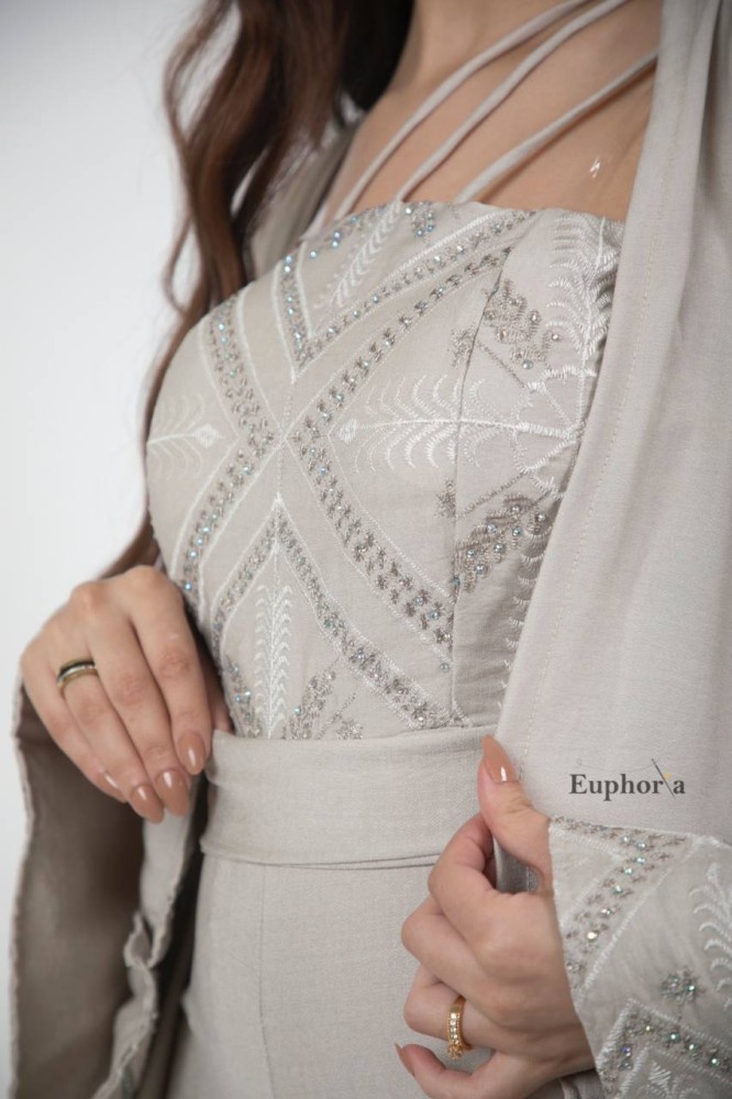 جلابية قطعتين فستان داخلي و سترة خارجية