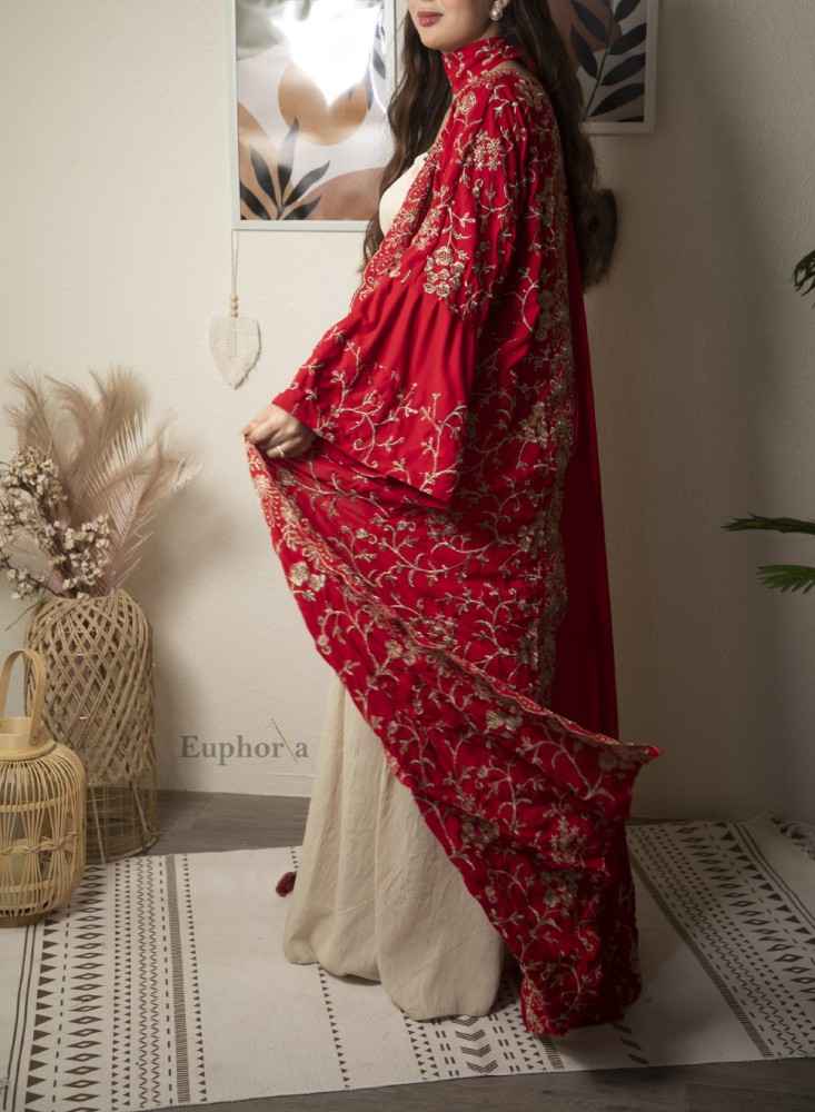 جلابية قطعتين فستان داخلي مع حزام و قطعة خارجية