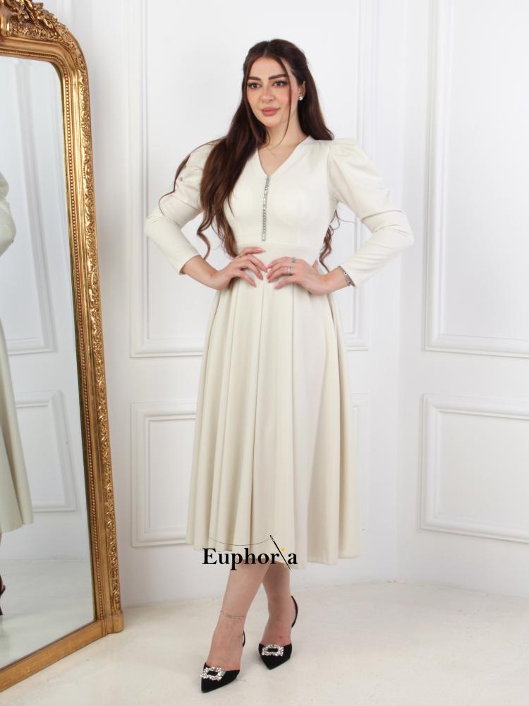 فستان اكمام مع سحاب انيق