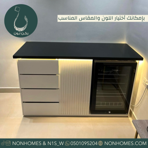 ركن قهوه مع ثلاجة ، مقاسات متعدده N430