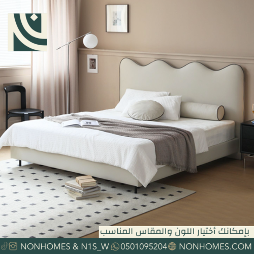 سرير  ايطار اسود نفر ونص N303