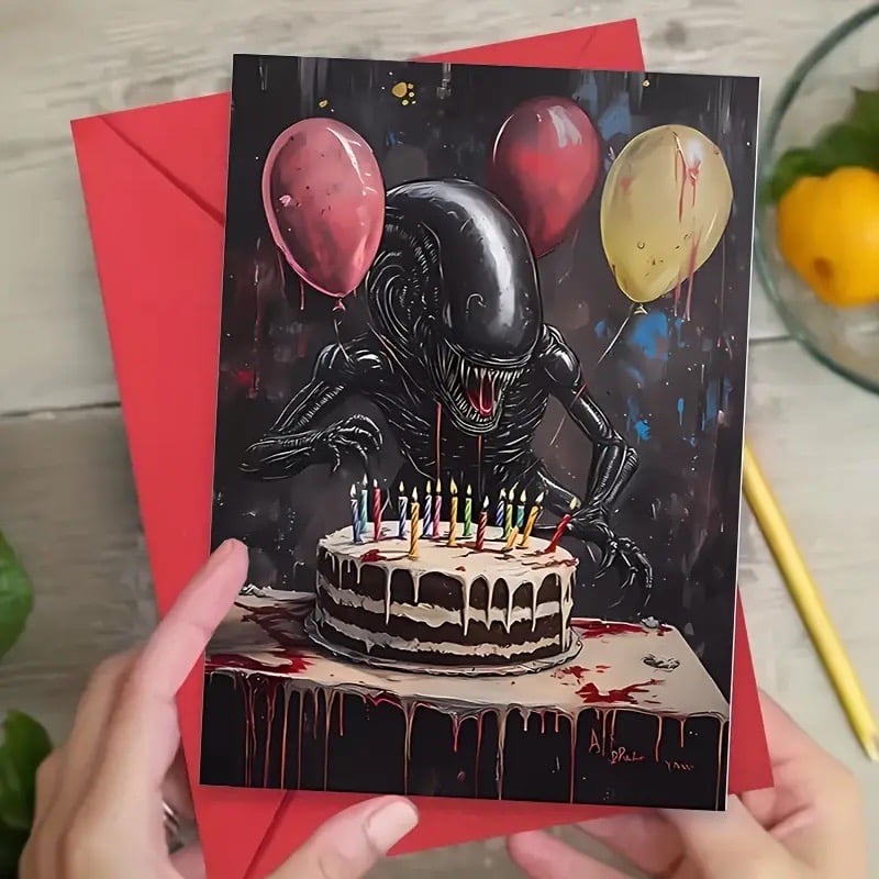 Alien birthday card