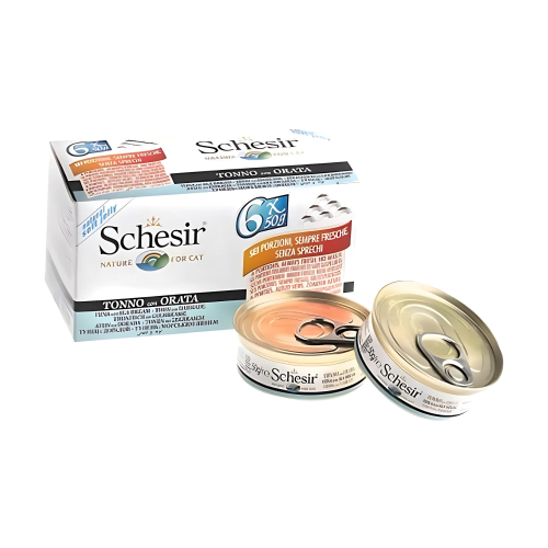 شيزر طعام رطب للقطط تونا مع سمك الدينيس 50 جم