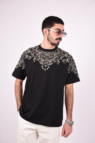 تيشيرت اسود&بيج