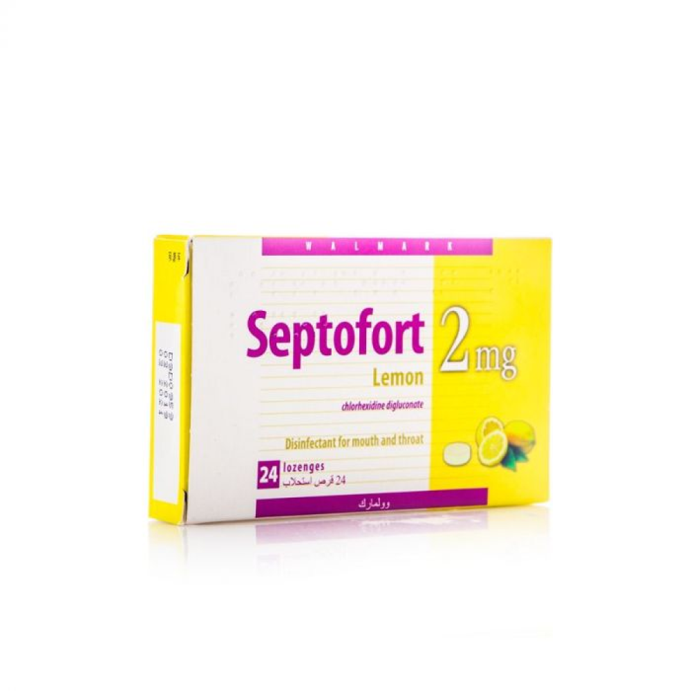 SEPTOFORT 2mg FLAVORED / 24 LOZENGES / LEMON