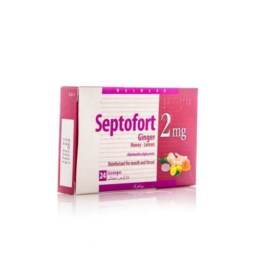 SEPTOFORT 2mg FLAVORED / 24 LOZENGES / GINGER HONE...