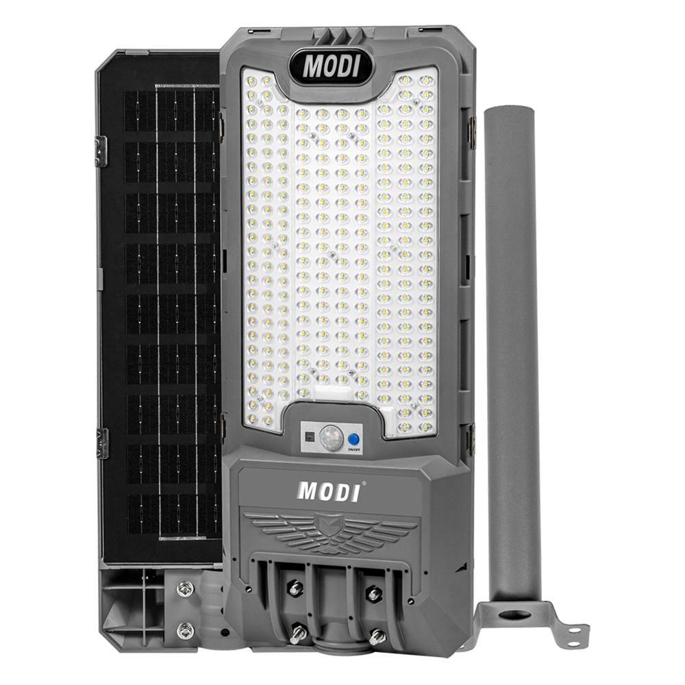 مصباح شارع LED بالطاقة الشمسية مقاوم للماء IP65 تحكم ذكي عن بعد 300 واط شركة MODI