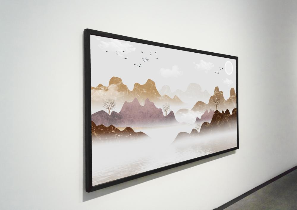 لوحة فنية تجريدية على قماش الكانفس تصميم عصري وألوان هادئة