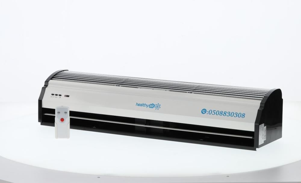 Air curtains above building entrances
