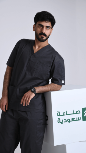 طقم سكراب رجالي, لون رصاصي مقاس XL