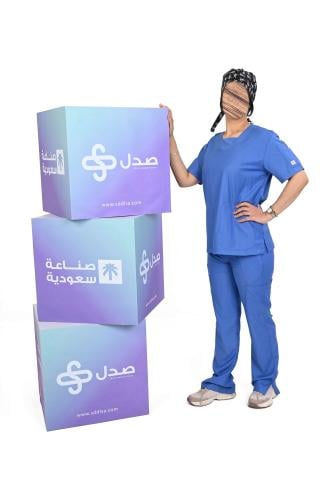 طقم سكراب نسائي, لون أزرق سماوي