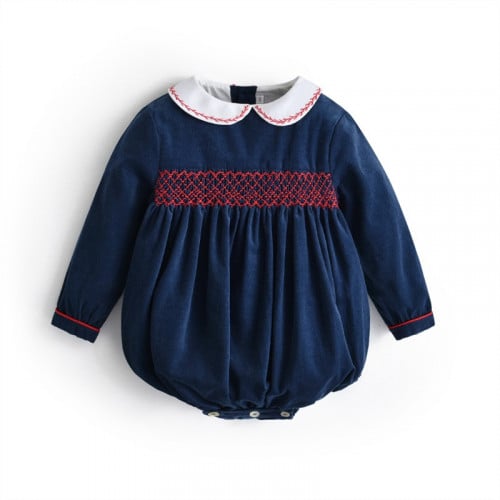 classic baby romper unisex Spanish navy style