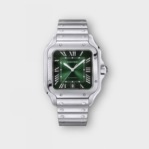 ساعة كارتييه سانتوس اخضر CARTIER