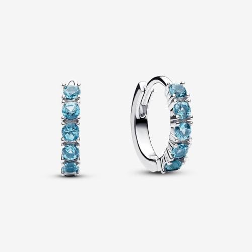 Light Blue Huggie Earrings