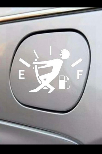 ستيكر لغطاء البنزين ابيض